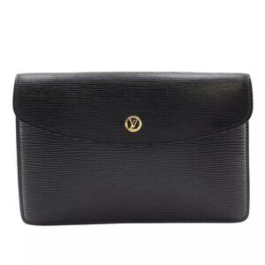LOUIS VUITTON Montaigne 23 Clutch bag M52662 Business Bag black Epi Leathe...